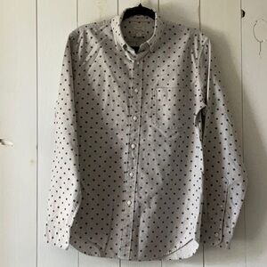 J. Crew Gray Oxford Shirt with Floral Accents